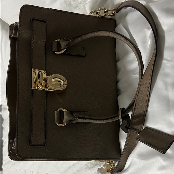 Michael Kors Handbags - Michael Kors Dark Brown Satchel with Gold Accents